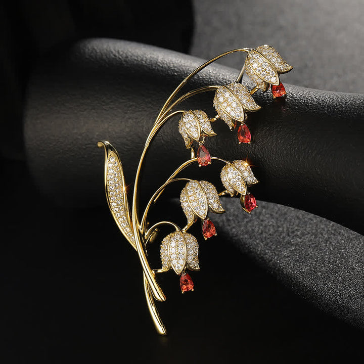 Broche de lirio de los valles para mujer