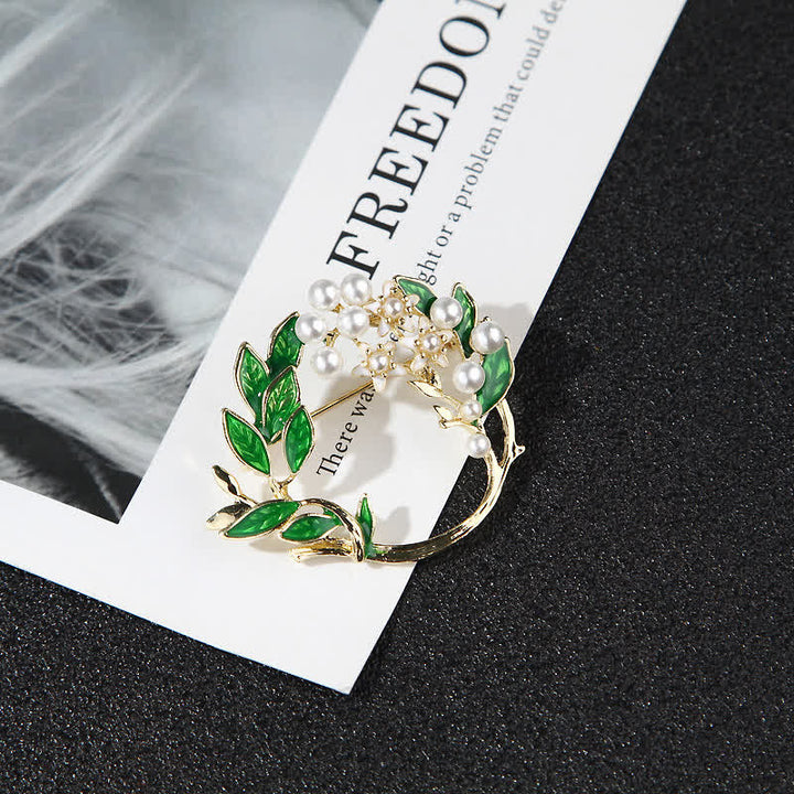 Broche de corona de flores de gardenia para mujer