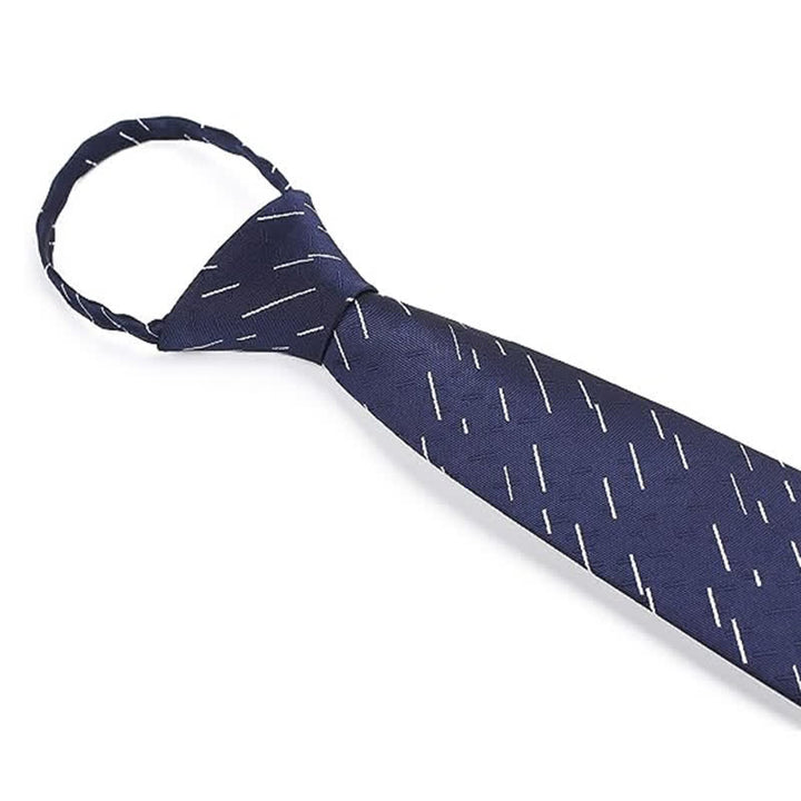 Corbata de rayas con cremallera y diseño de estrella fugaz para hombre