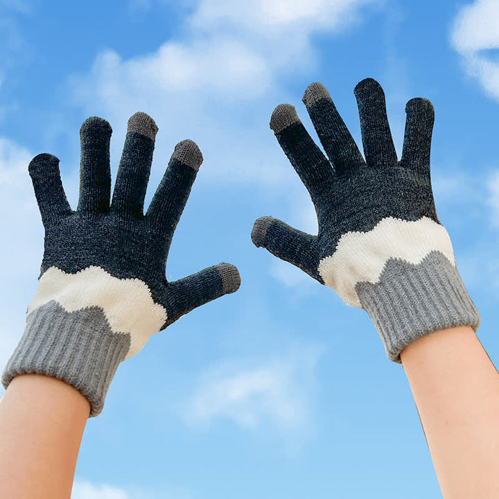 Guantes tejidos con dedos completos para jardinería y pantallas táctiles para mujer