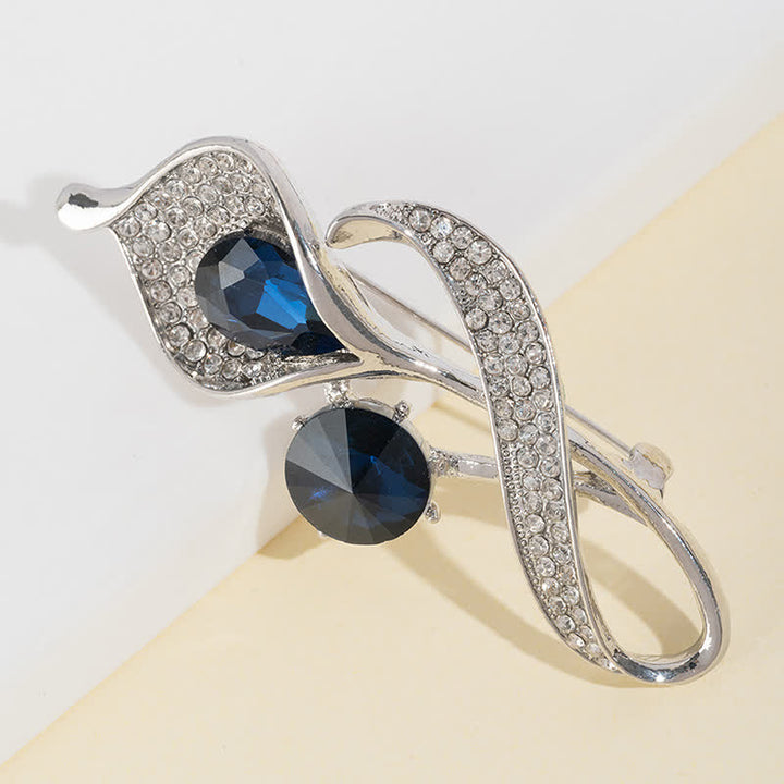 Broche floral azul brillante para mujer