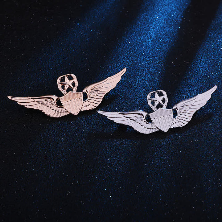Broche con insignia de ala de piloto para hombre