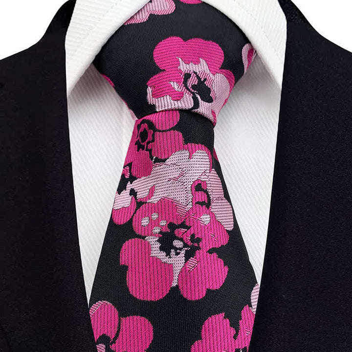 Corbata de lujo con diseño floral moderno para hombre