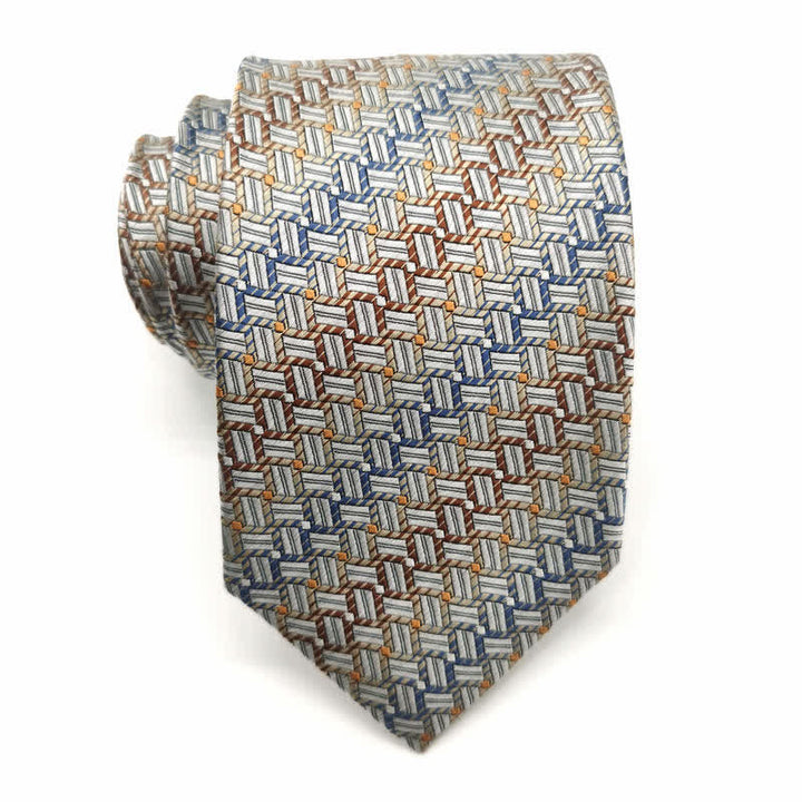 Corbata de seda pura con patrón de tejido degradado para hombre