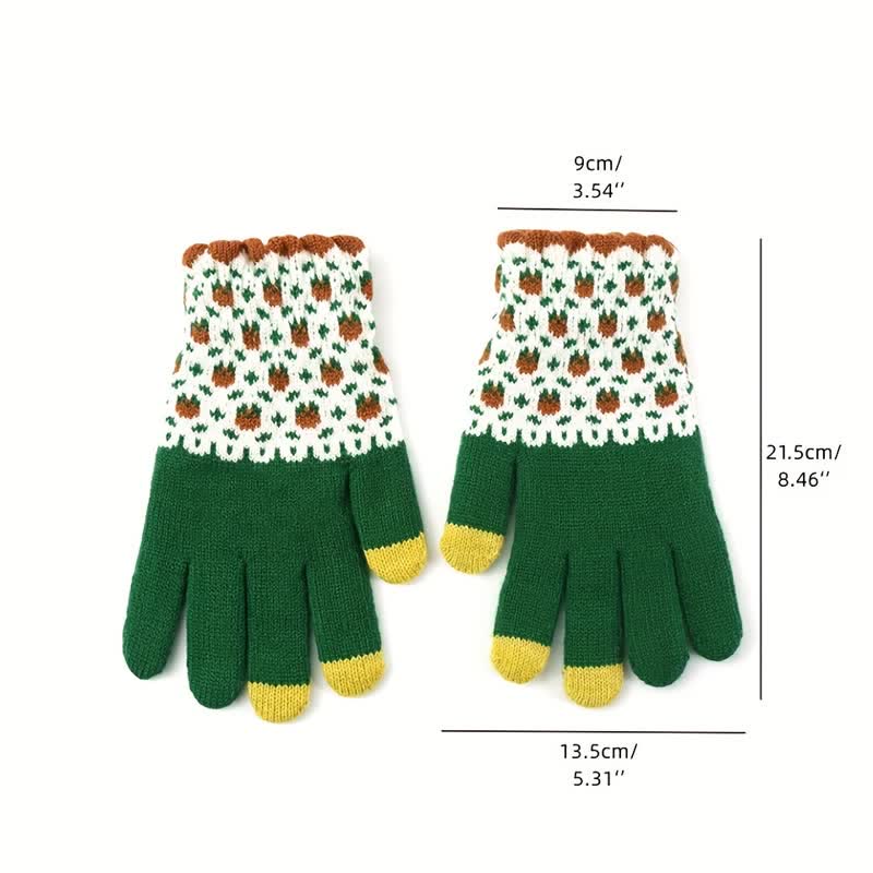 Guantes tejidos con dedos completos para jardinería y pantallas táctiles para mujer