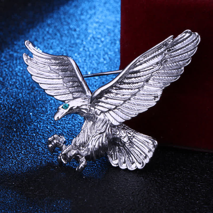 Broche de ojo verde de halcón calvo para hombre