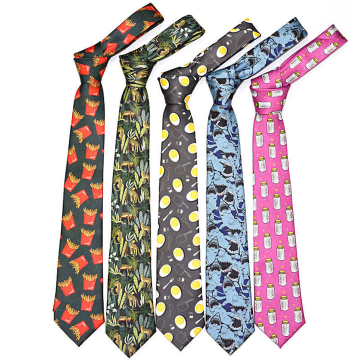 Corbata estampada divertida y creativa para hombre. 
