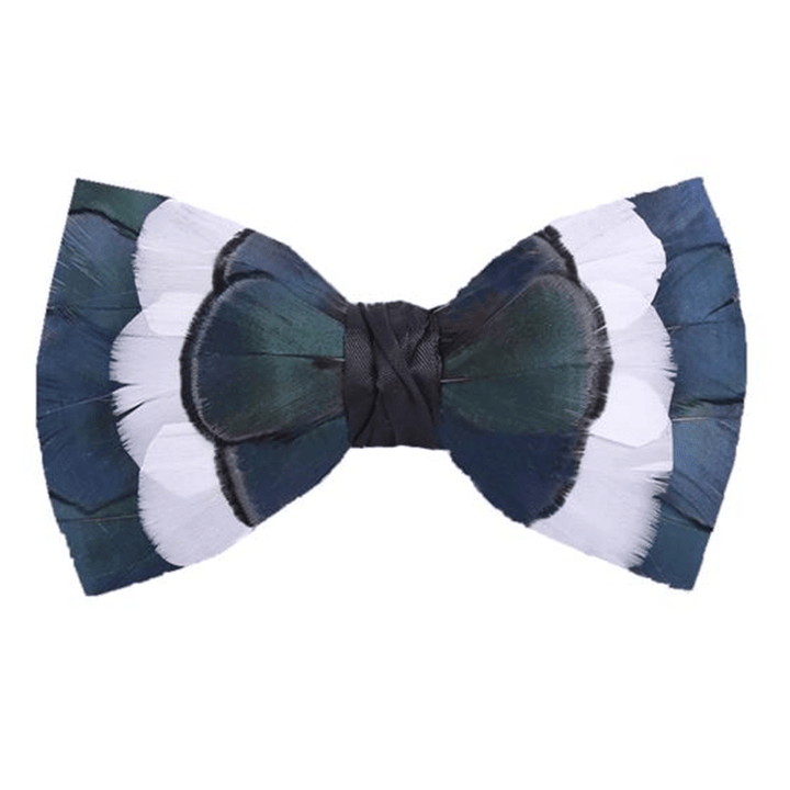 Pajarita de plumas azules y blancas de Wildness