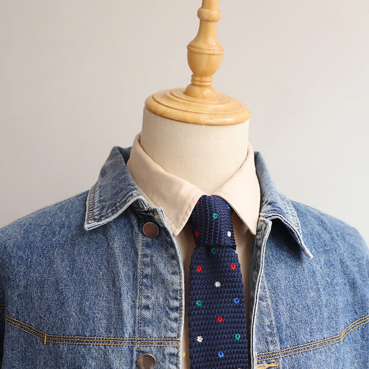 Corbata de punto ajustada con motivos repetidos para hombre