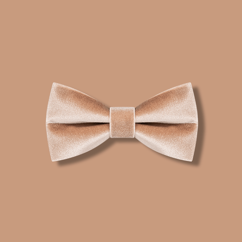 Pajarita de terciopelo color champagne para hombre