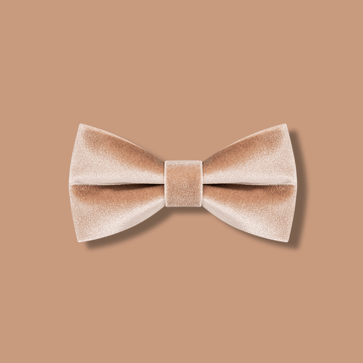 Pajarita de terciopelo color champagne para hombre