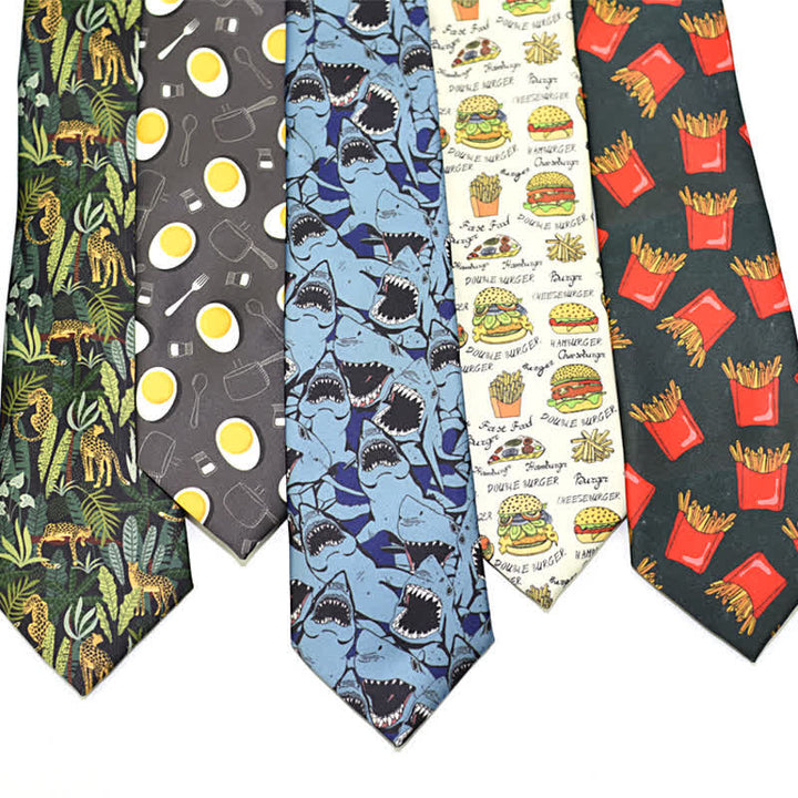 Corbata estampada divertida y creativa para hombre. 