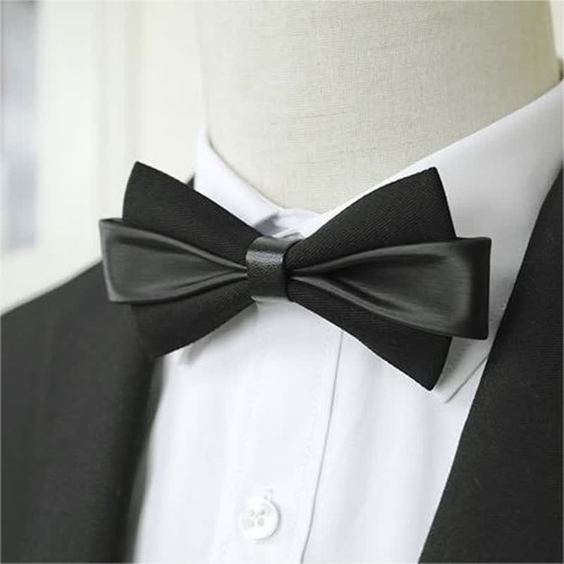 Pajarita de cuero sintético de dos colores para hombre