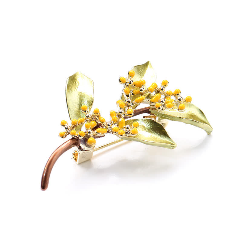 Broche de hojas y ramas de Fragrans para mujer