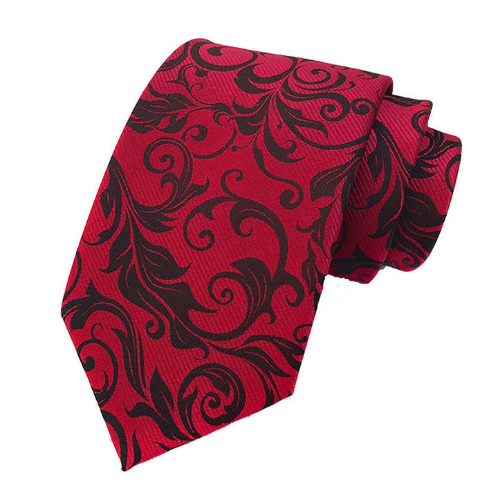 Conjunto de 2 corbatas con diseño floral en espiral para hombre