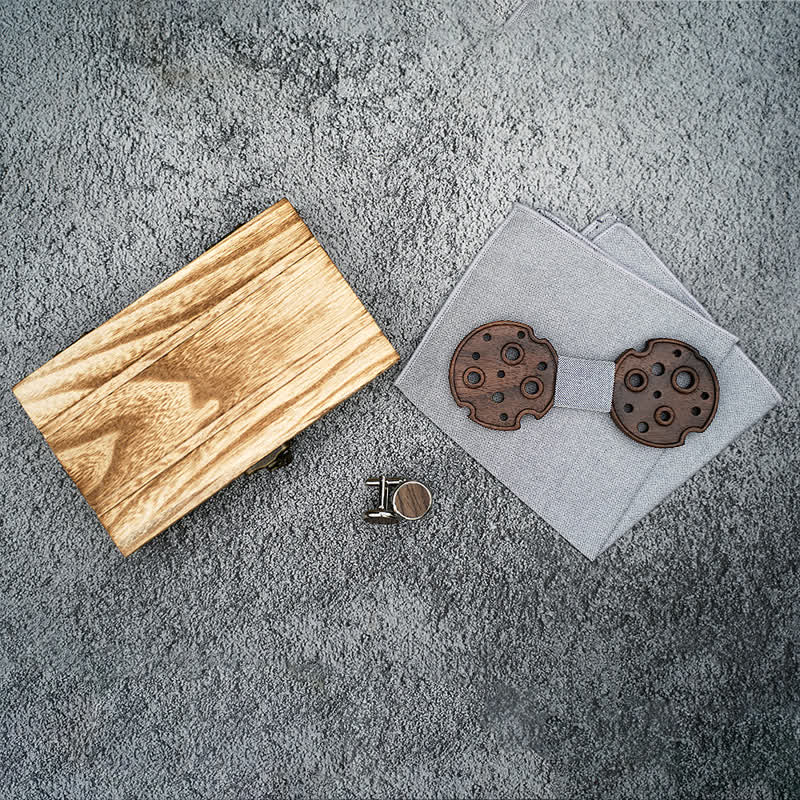 Juego de 3 pajaritas de madera con forma de círculo hueco para hombre