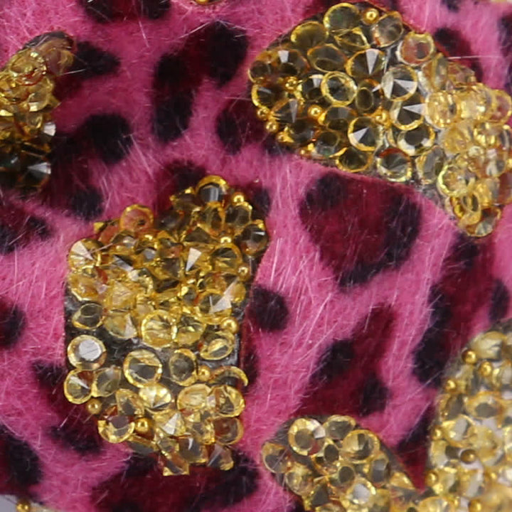 Pajarita de hombre con cristales, azul, amarillo y leopardo