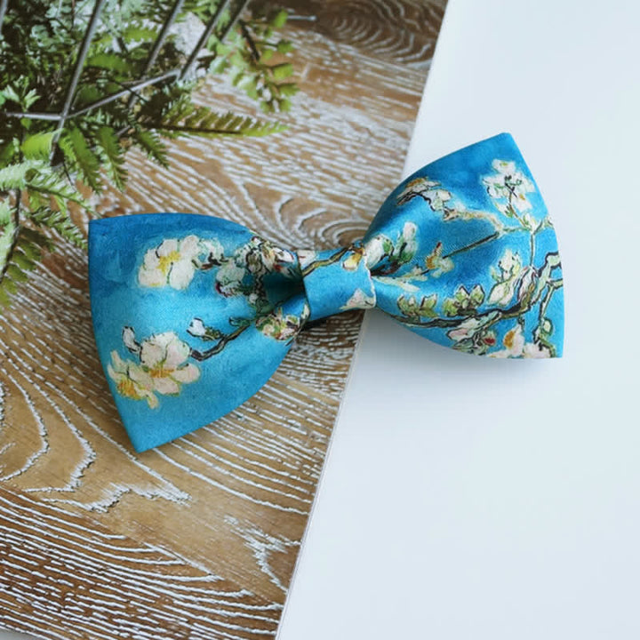 Pajarita con diseño de árbol de almendro en flor para hombre