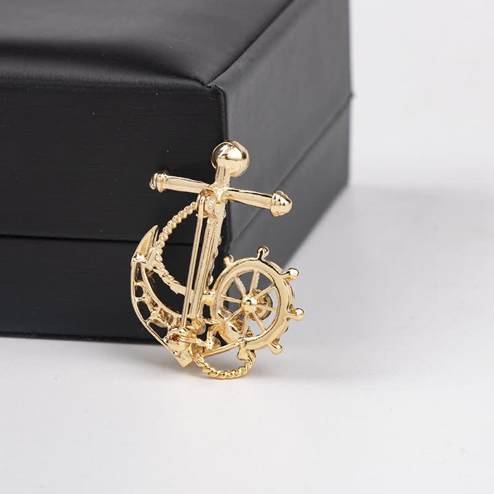 Broche de ancla de la marina de guerra para timonel de hombre