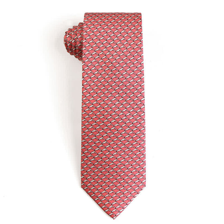 Corbata de seda pura con motivos de animales bailando para hombre