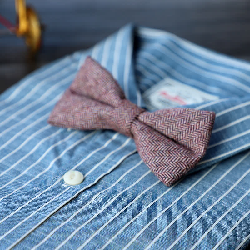 Pajarita sencilla de mezcla de lana y tweed para hombre