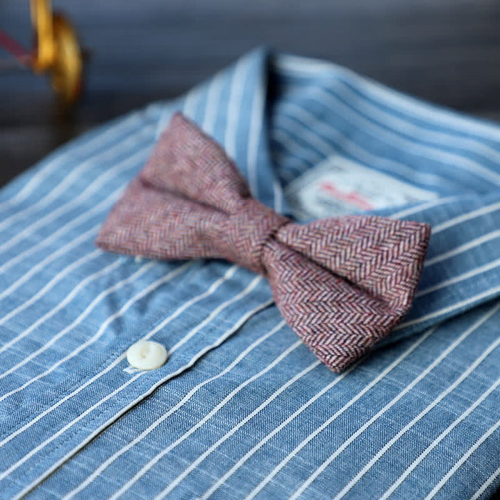 Pajarita sencilla de mezcla de lana y tweed para hombre