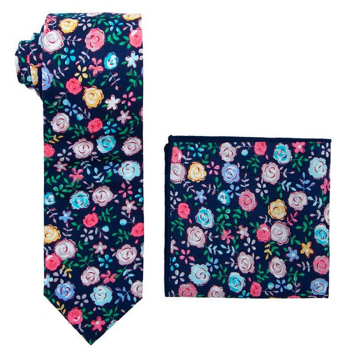 Conjunto de 2 corbatas con estampado floral de margaritas y rosas para hombre
