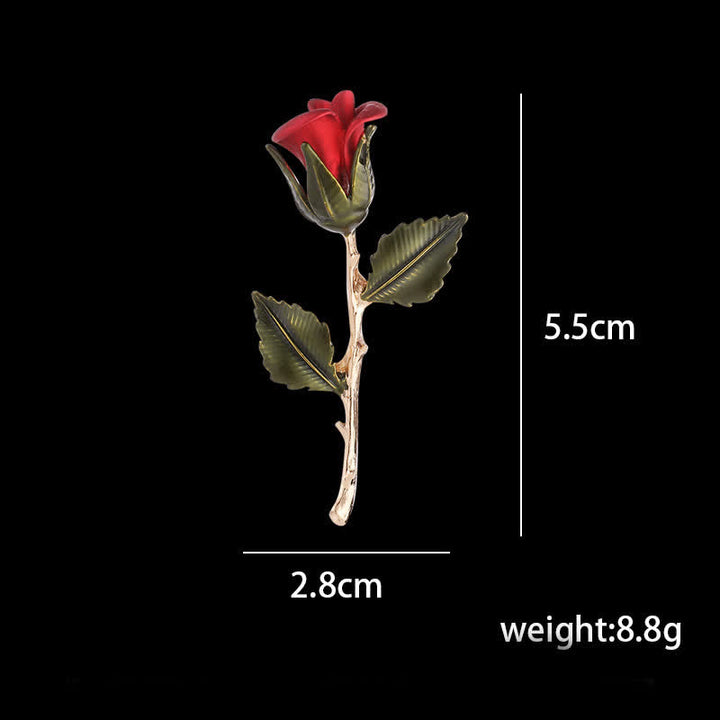 Broche romántico de rosa dorada para hombre