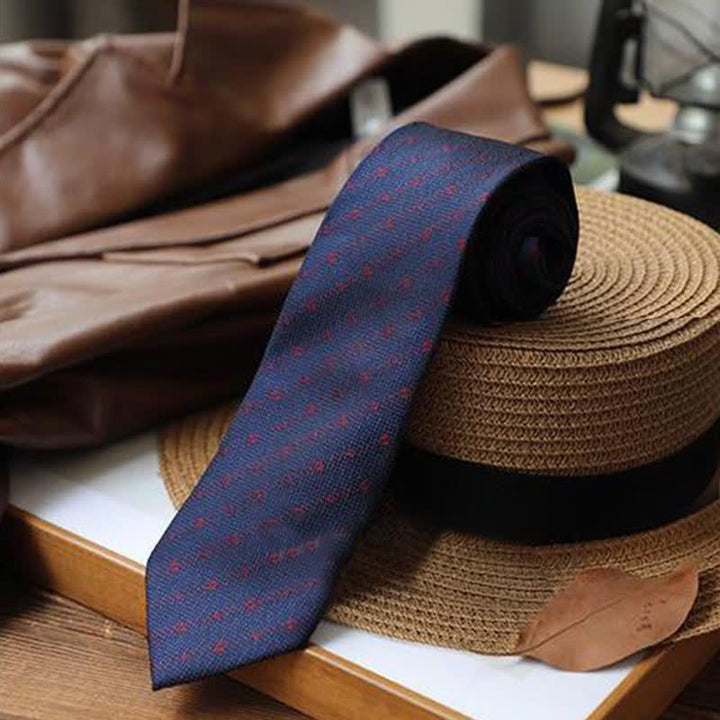 Corbata de lunares con pequeñas flores para hombre
