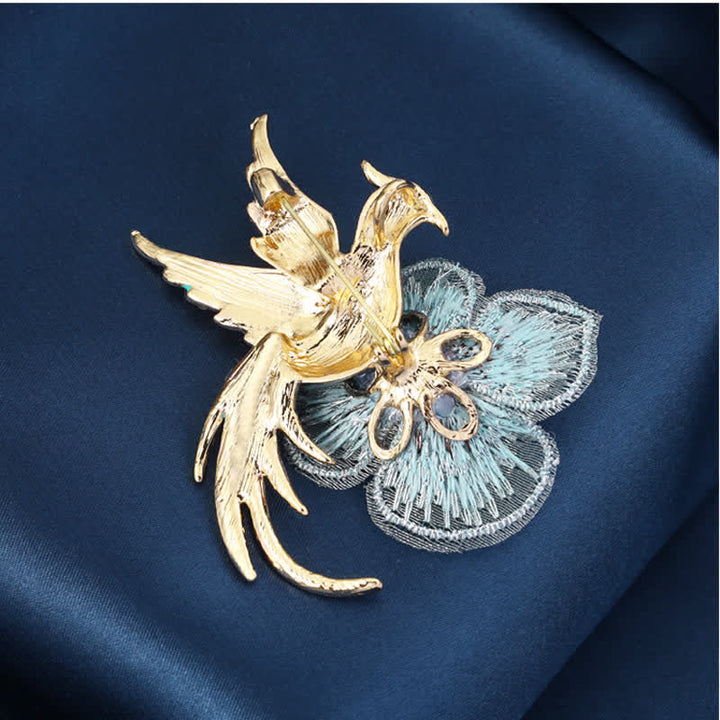 Broche de ave fénix bordada para mujer