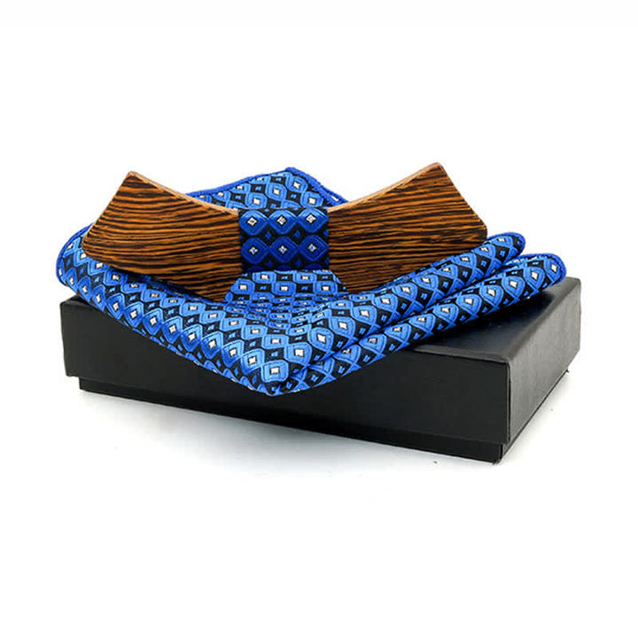 Juego de 2 pajaritas de madera con forma de collar para hombre