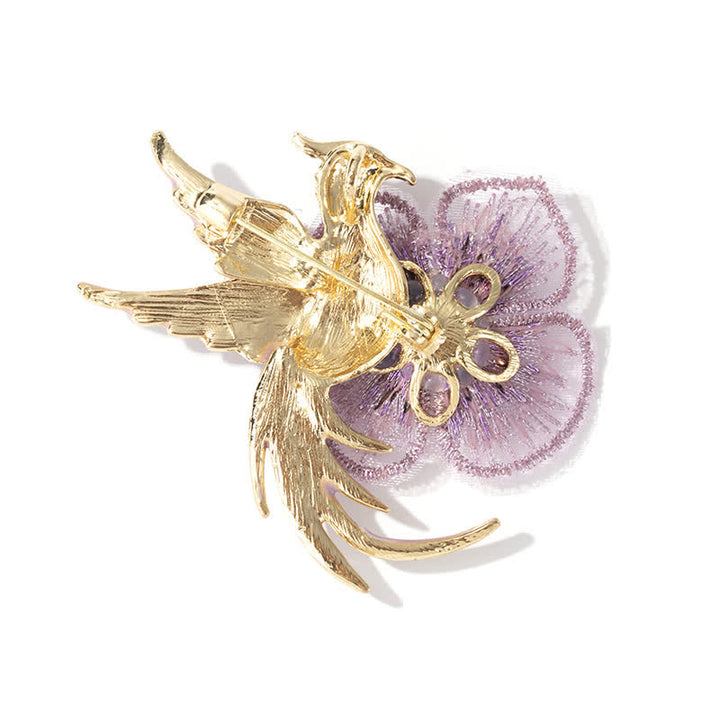 Broche de ave fénix bordada para mujer