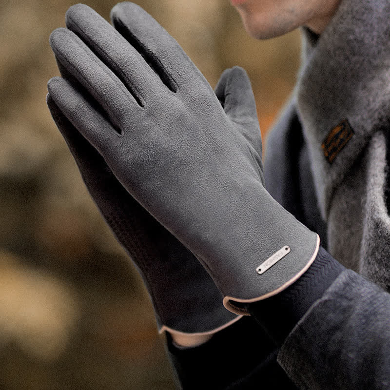 Guantes térmicos de terciopelo con dedos separados de gamuza