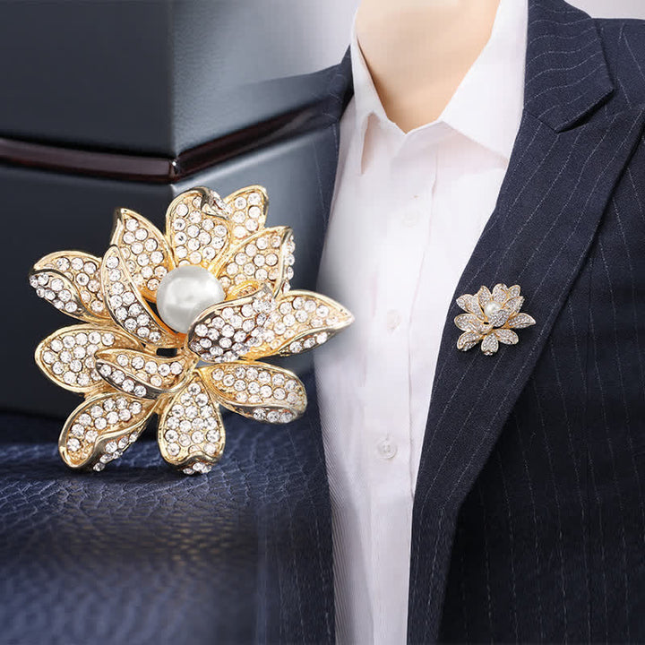 Broche de loto con cuentas y temperamento para mujer