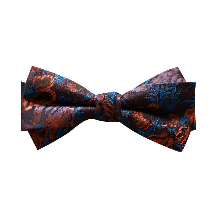 Pajarita floral con rayas británicas para hombre