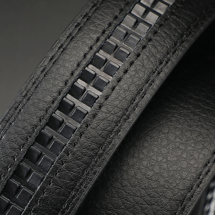 Cinturón de piel de cocodrilo con hebilla automática para hombre