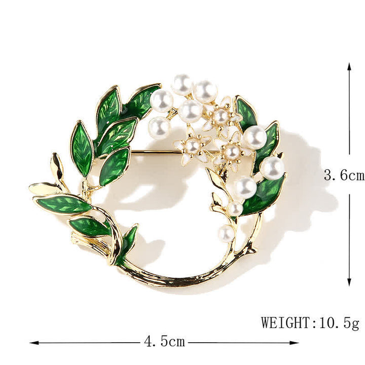 Broche de corona de flores de gardenia para mujer