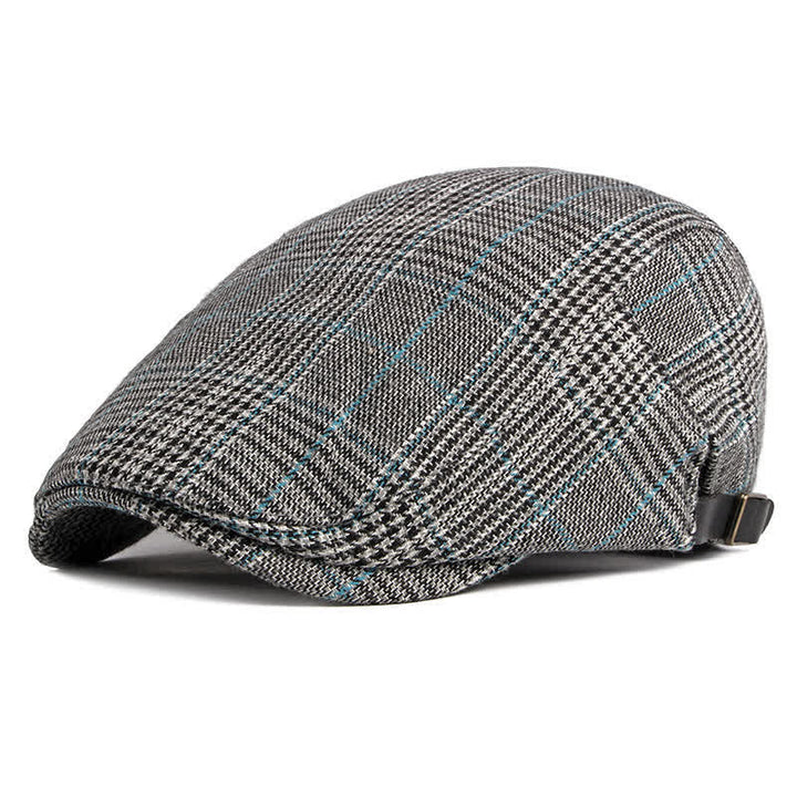 Boina clásica a cuadros, gorra plana de taxista