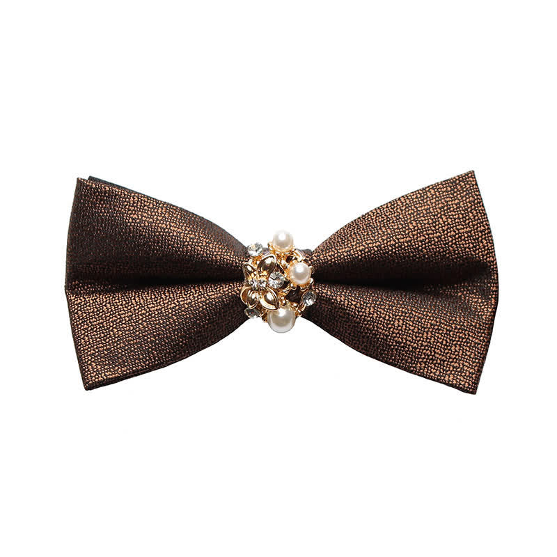 Pajarita de esmoquin formal con perlas para hombre