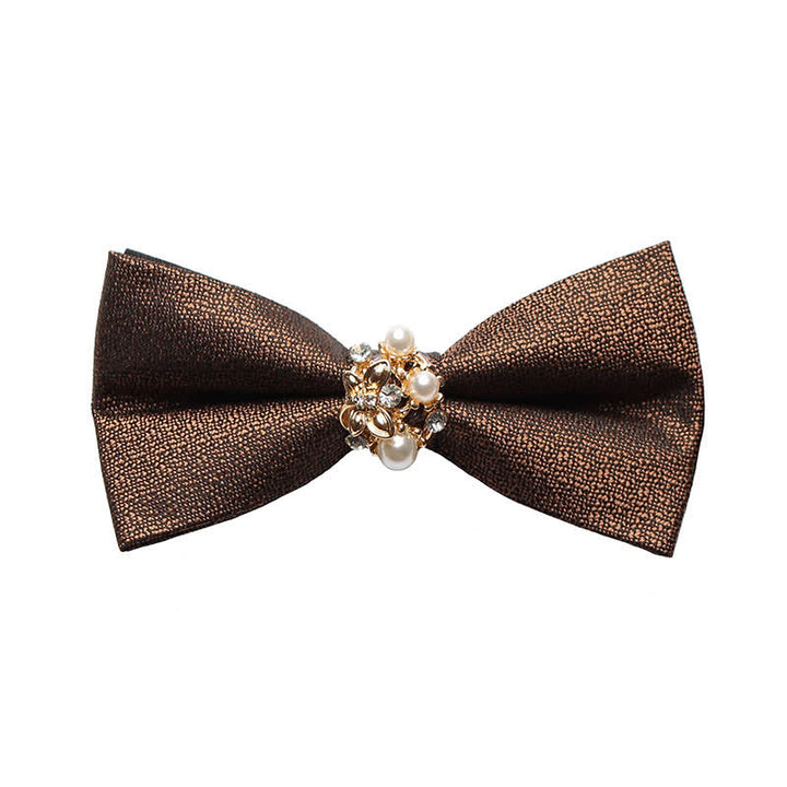 Pajarita de esmoquin formal con perlas para hombre