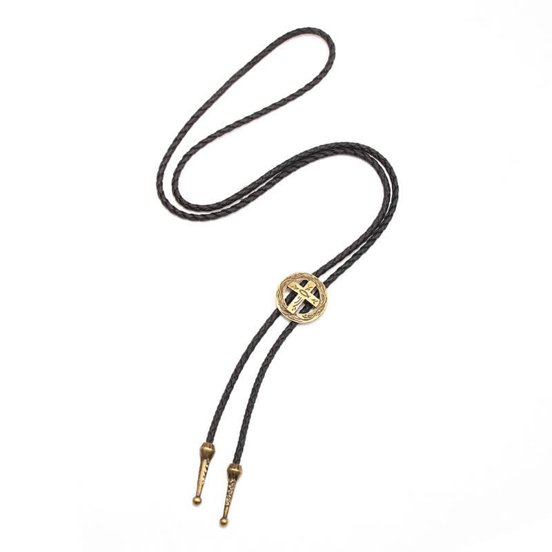 Accesorios de camisa retro Corbata de bolo con cruz circular