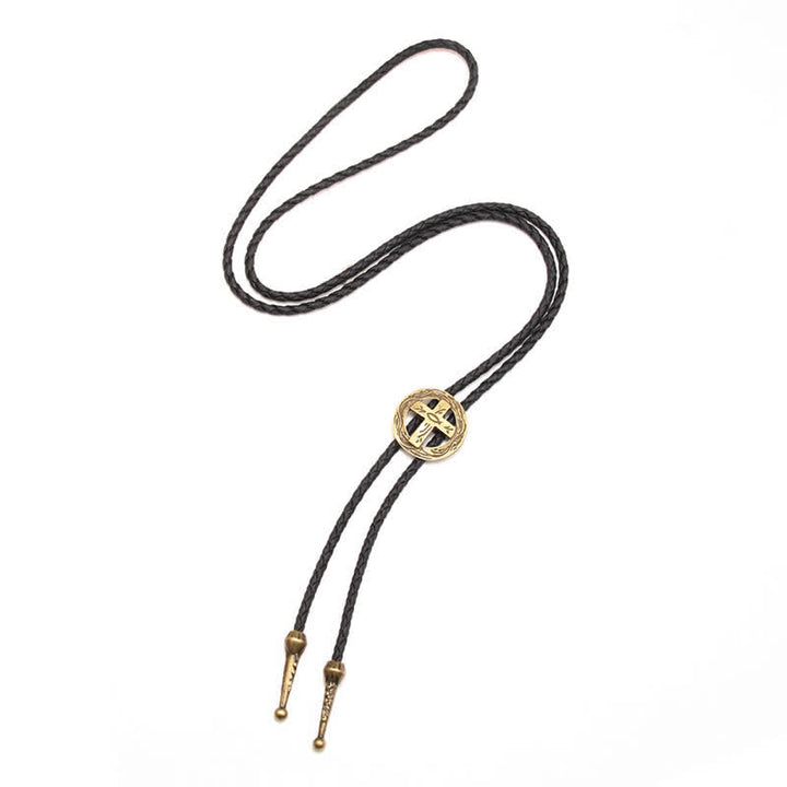 Accesorios de camisa retro Corbata de bolo con cruz circular
