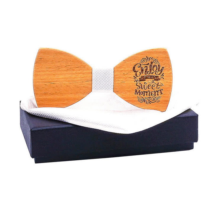 Juego de 2 pajaritas de madera con diseño de proverbios para hombre