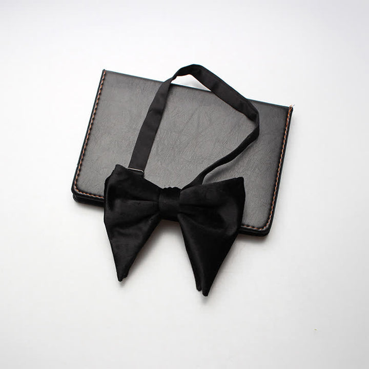 Pajarita de boda de terciopelo de gran tamaño y punta para hombre