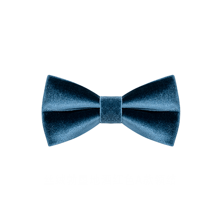 Pajarita de terciopelo de color liso azul Sax para hombre