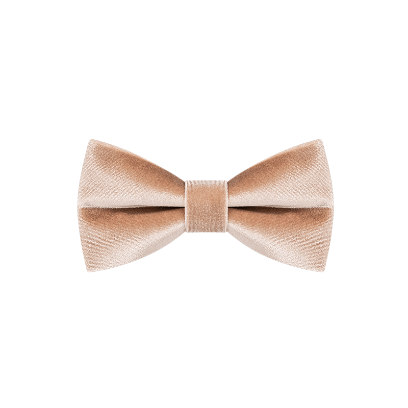 Pajarita de terciopelo color champagne para hombre