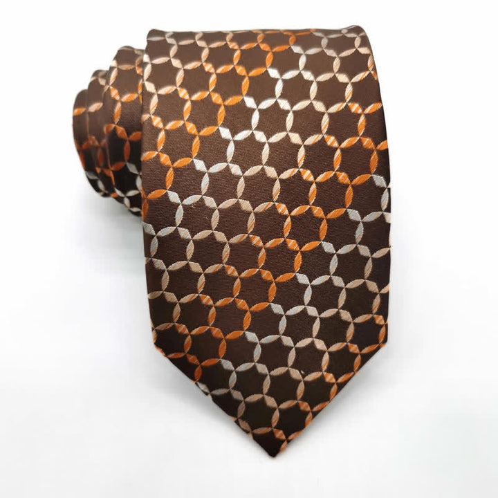 Corbata de seda pura con rayas hexagonales graduadas para hombre