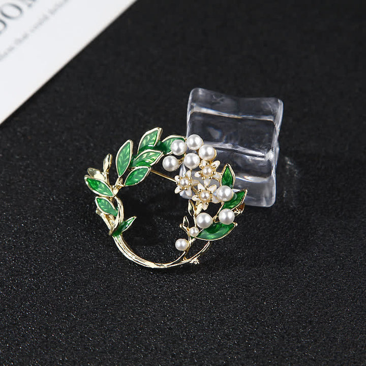 Broche de corona de flores de gardenia para mujer