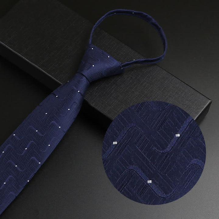 Corbata formal con cremallera azul marino para hombre