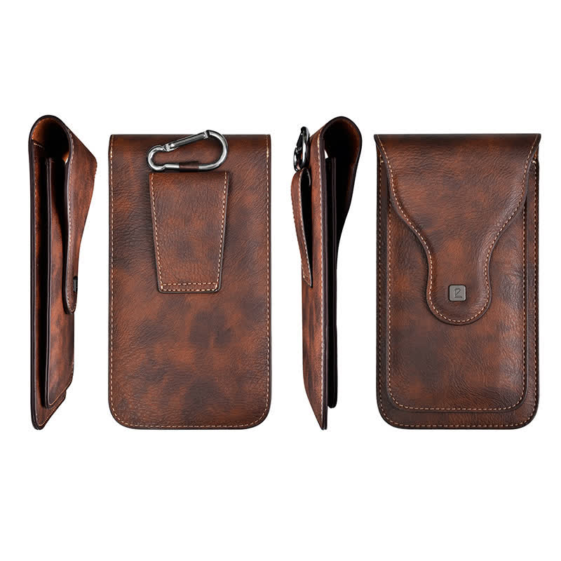 Estuche para teléfono móvil con clip magnético de doble capa y cinturón